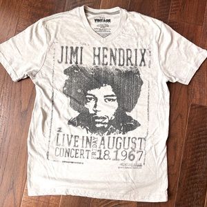 CLG Vintage Outfitters Jimi Hendrix Live Concert 1967 SS V-Neck T-Shirt Size M